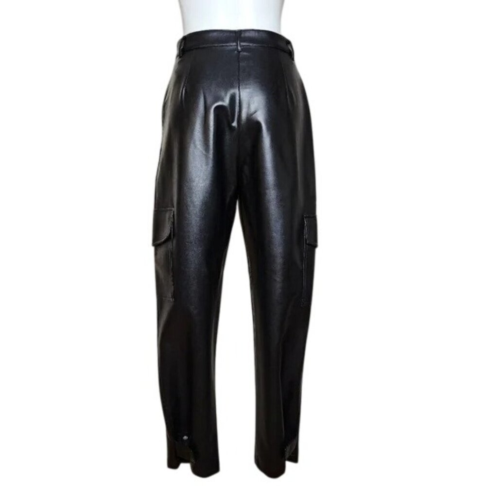 Aritzia Wilfred Black Modern Cargo Faux Leather Pants - Picture 9 of 12